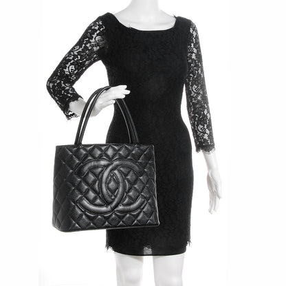 Chanel Caviar Quilted Medallion Tote Black 2 of 7