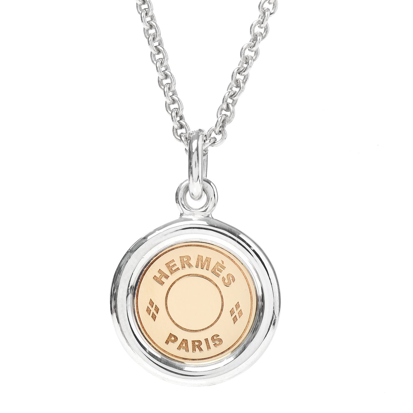 Sterling Silver 18K Yellow Gold Sellier Pendant Necklace
