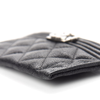 Chanel Caviar Quilted Boy Card Holder Black 6 of 10