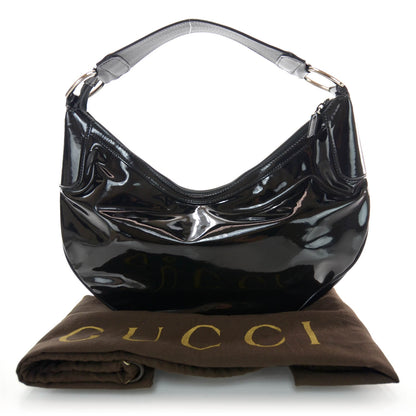 Gucci Patent Half Moon Hobo Black 3 of 7