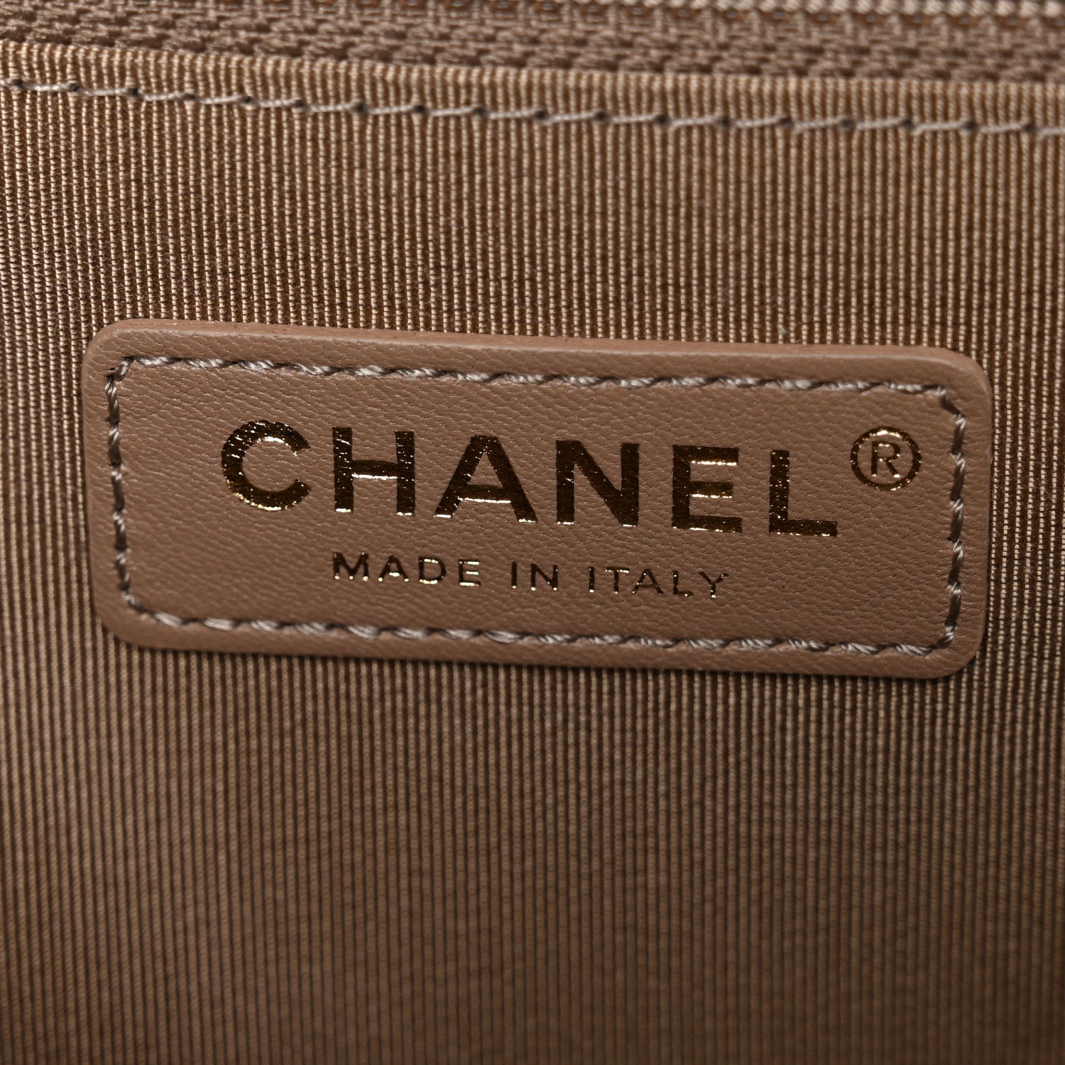 Chanel Lambskin Chevron Quilted New Medium Boy Flap Dark Beige 6 of 10