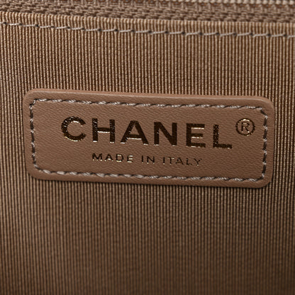 Chanel Lambskin Chevron Quilted New Medium Boy Flap Dark Beige 6 of 10