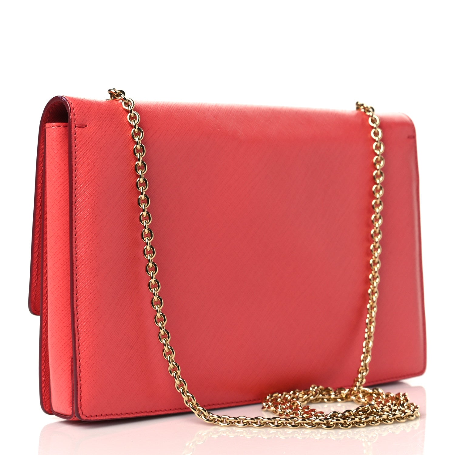 Salvatore Ferragamo Calfskin Vara Bow Chain Flap Crossbody Orange 3 of 10