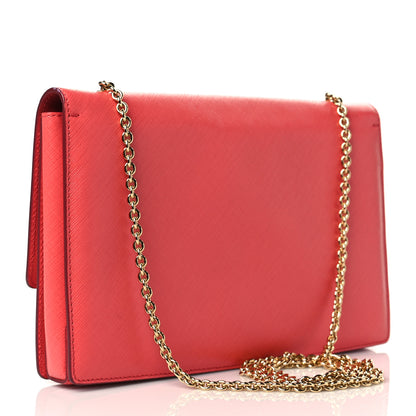 Salvatore Ferragamo Calfskin Vara Bow Chain Flap Crossbody Orange 3 of 10