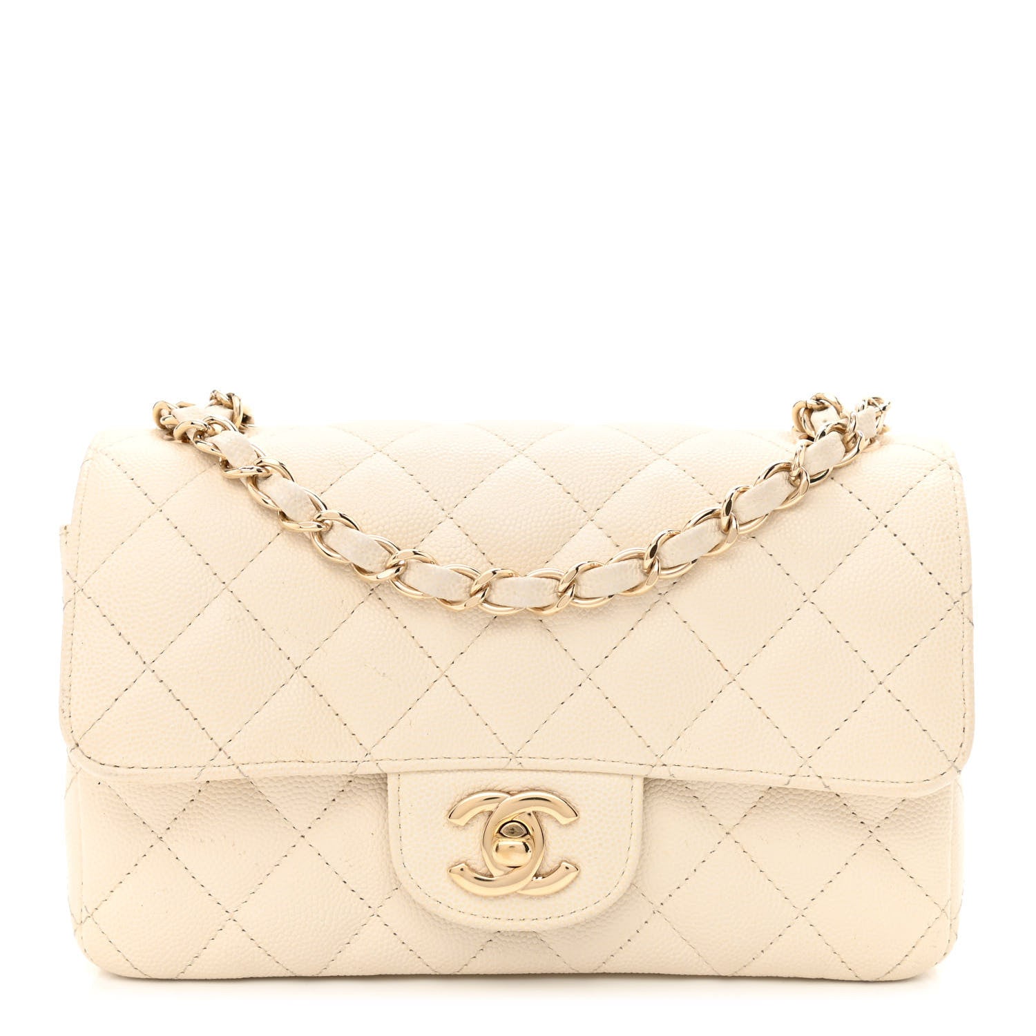Chanel Caviar Quilted Mini Rectangular Flap White 1 of 11