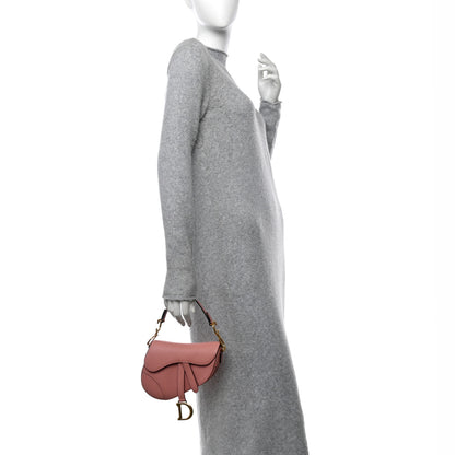 Christian Dior Grained Calfskin Mini Saddle Bag Pink 2 of 10