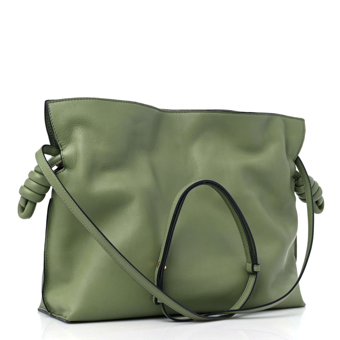 Calfskin Small Flamenco Knot Bag Avocado Green