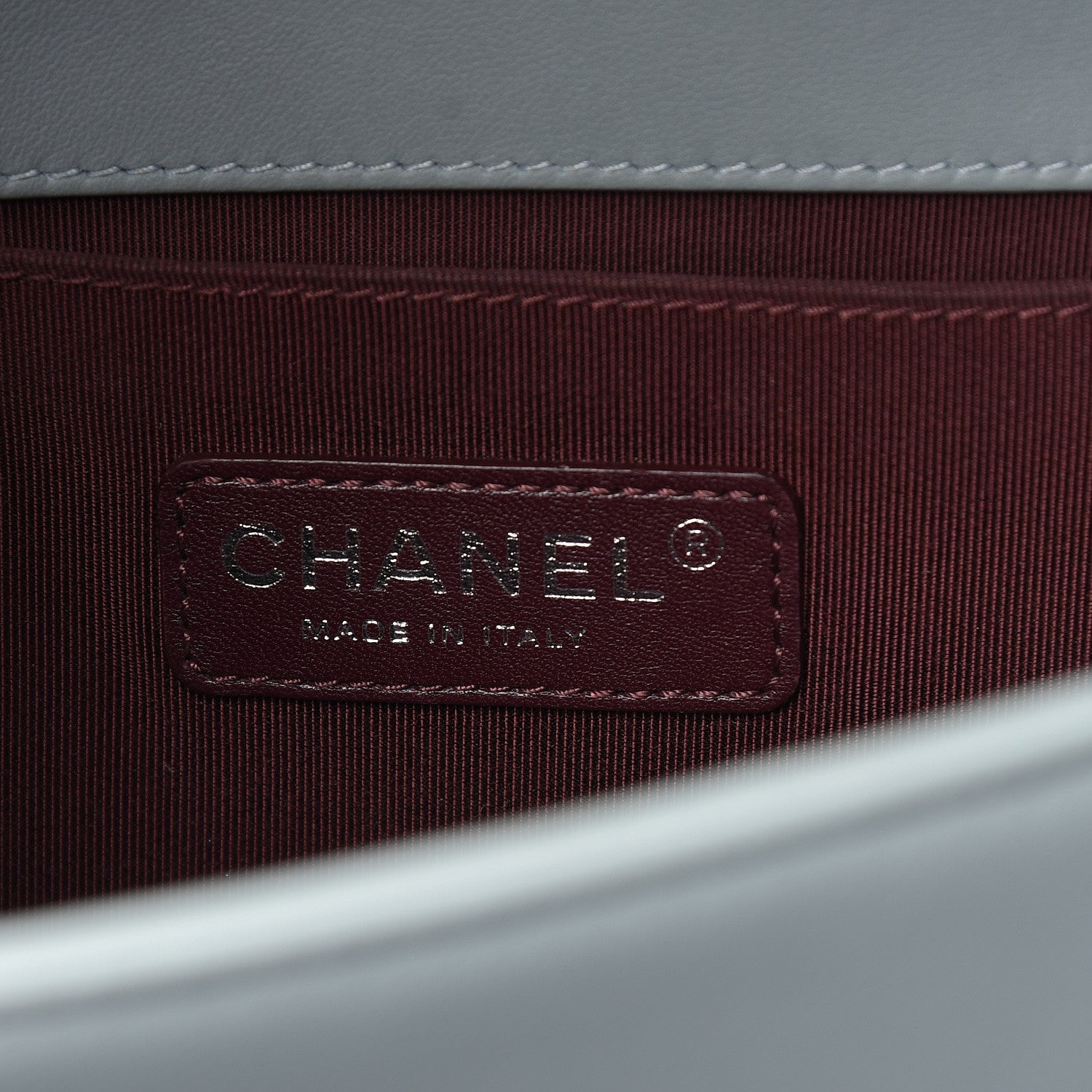 Chanel Wrinkled Lambskin Chevron Quilted Medium Boy Flap Light Blue 6 of 14