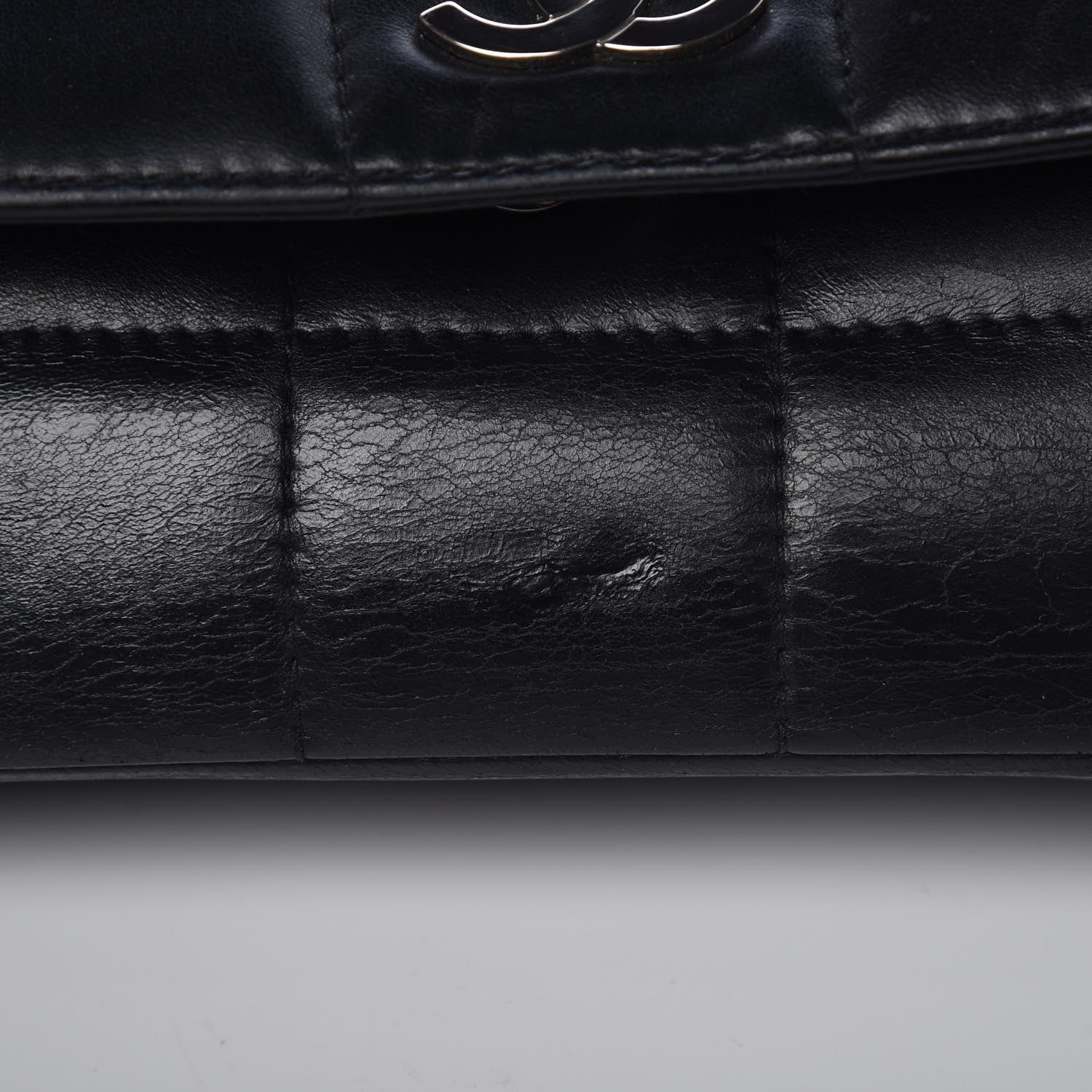 Chanel Lambskin Quilted CC Chocolate Bar Flap Black 9 of 10