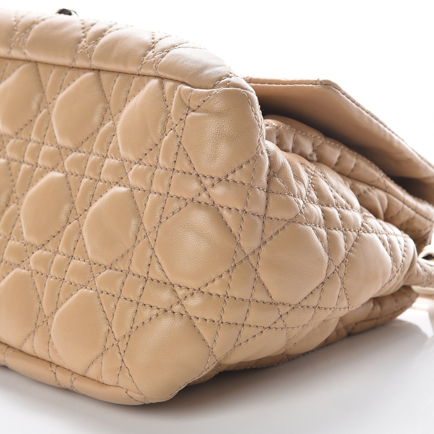 Christian Dior Lambskin Cannage Large New Lock Flap Bag Beige 5 of 9