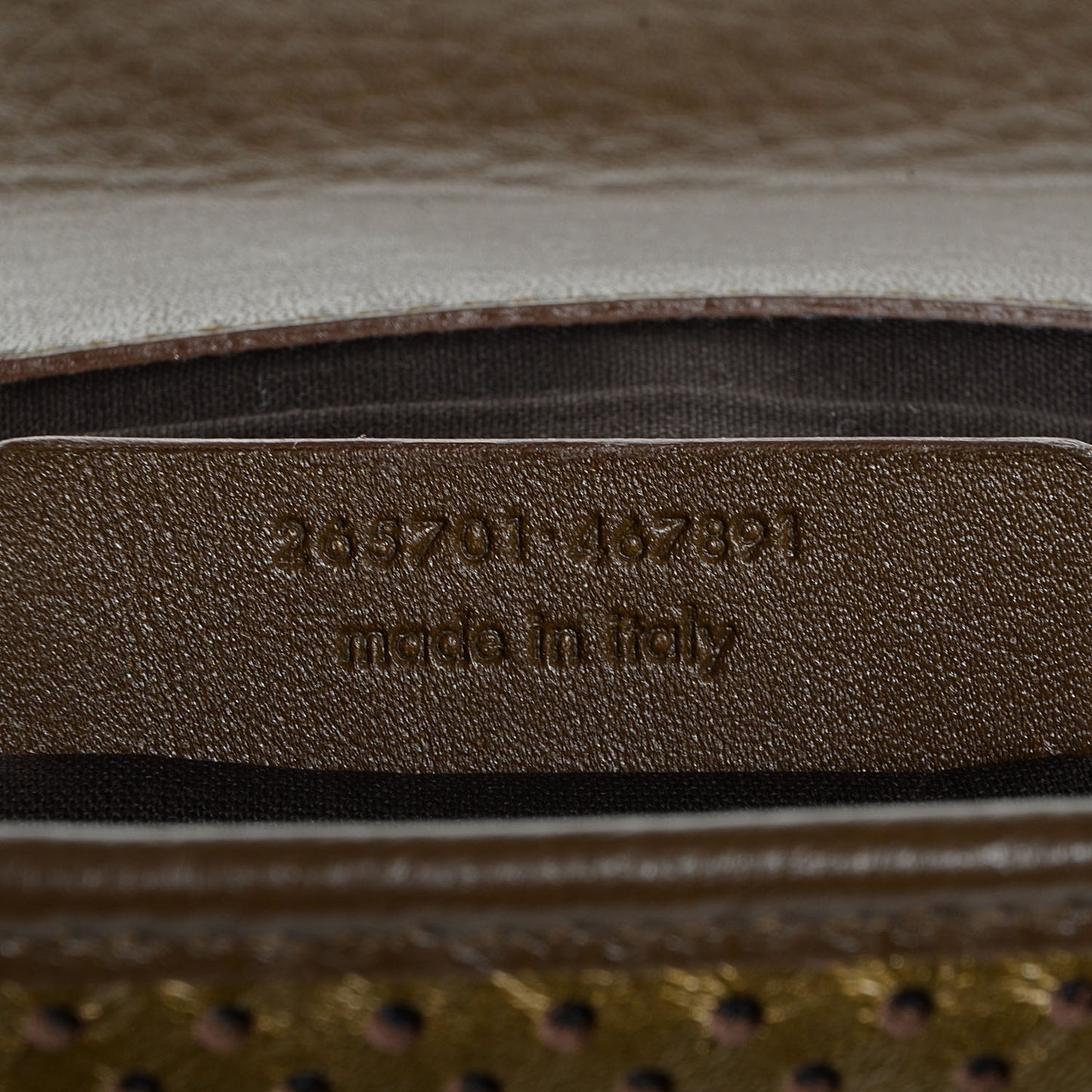 Perforated Calfskin Large ChYc Clutch Bronze