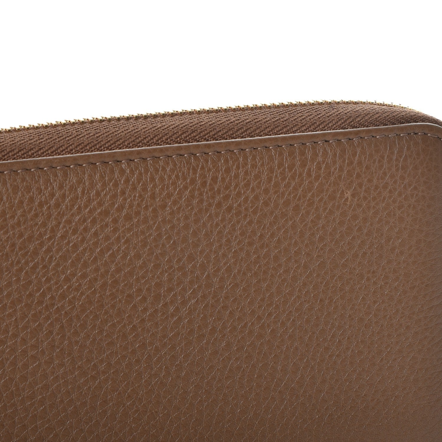 Gucci Pebbled Calfskin Zip Around Wallet Maple Brown 8 of 9