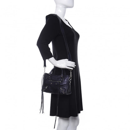Balenciaga Metallic Agneau Classic Silver Hardware Mini City Maree 3 of 9
