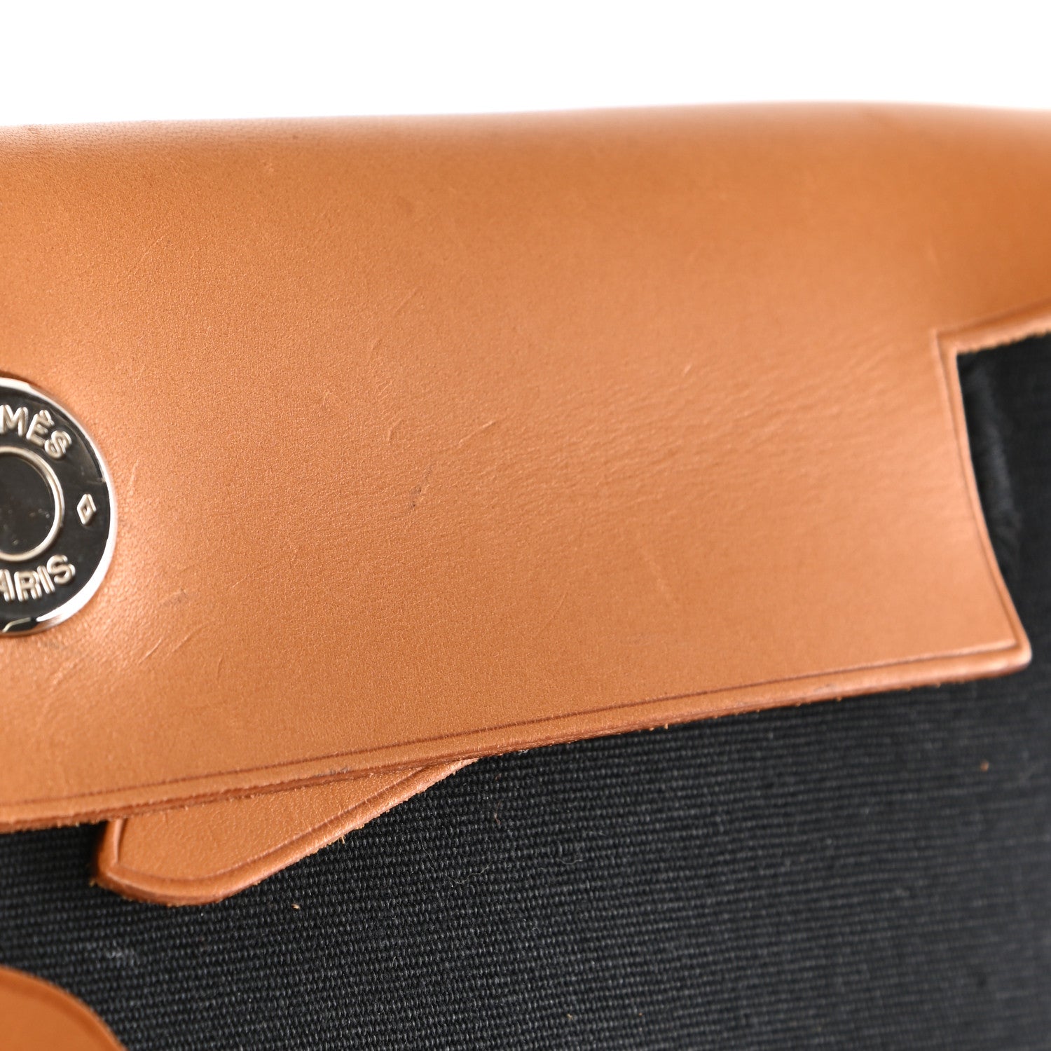 Hermes Toile Vache Calfskin Herbag Clutch Natural Black 17 of 25
