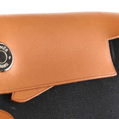 Hermes Toile Vache Calfskin Herbag Clutch Natural Black 17 of 25