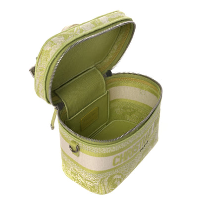 Christian Dior Canvas Embroidered Toile De Jouy Small Travel Vanity Case Green 4 of 7