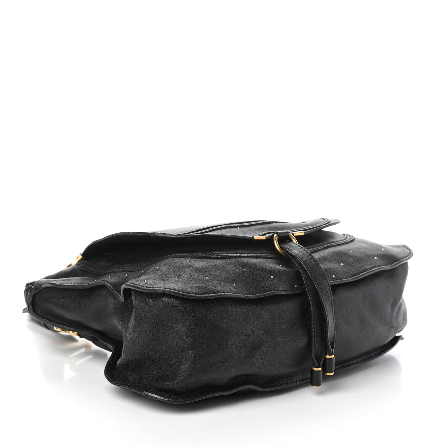 Calfskin Studded Medium Marcie Satchel Black