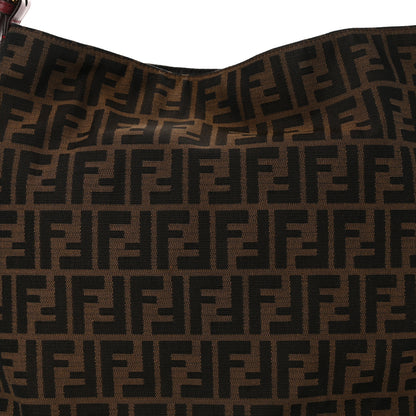 Fendi Zucca Vitello Artic Large Hobo Tobacco Burgundy 8 of 10