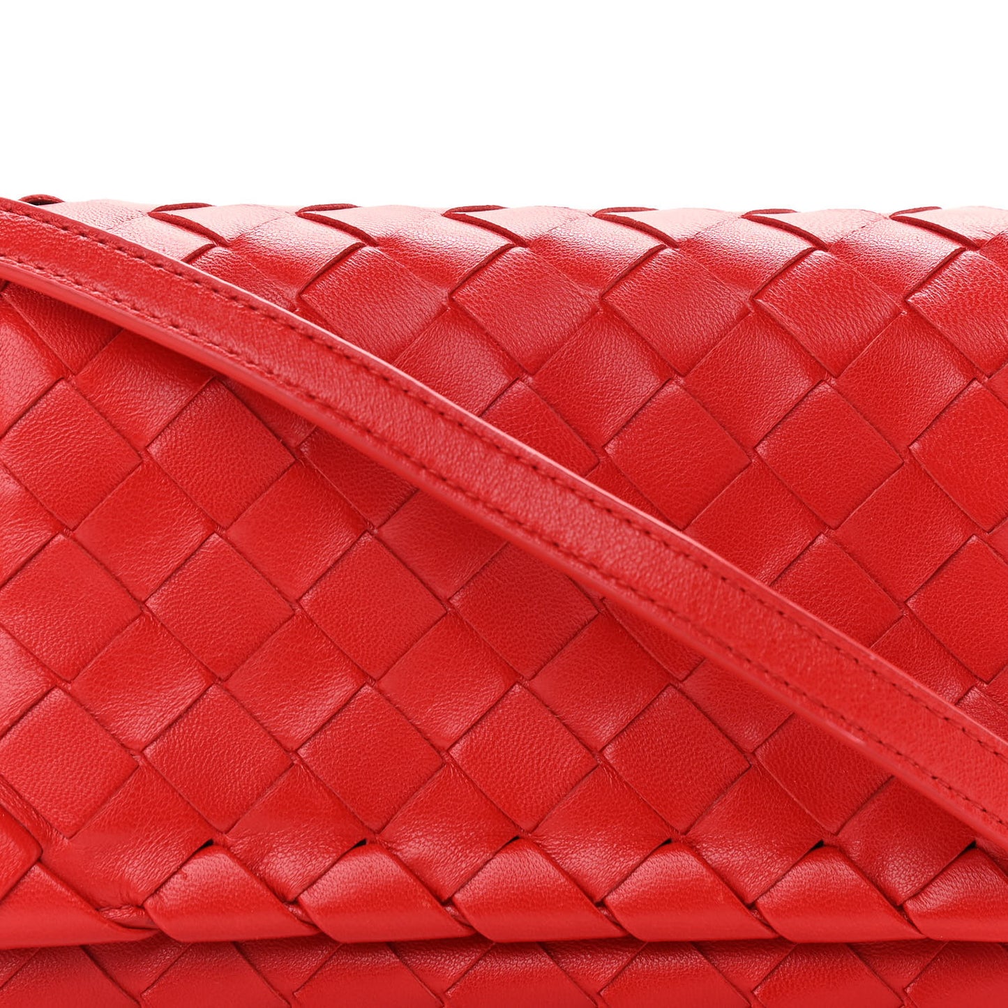 Nappa Intrecciato Mini Crossbody Red
