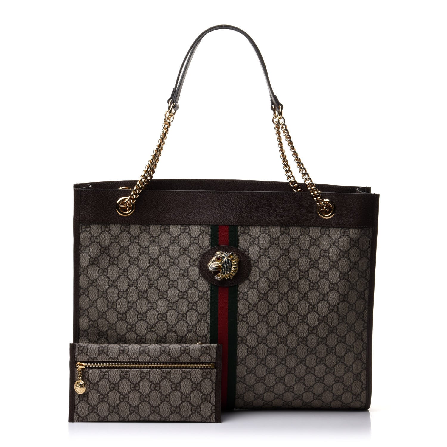 Gucci GG Supreme Monogram Large Rajah Chain Tote Beige New Acero 1 of 12