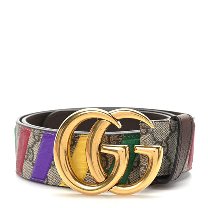 Gucci GG Supreme Monogram Stripe Double G 40mm Belt 85 34 Multicolor 1 of 6