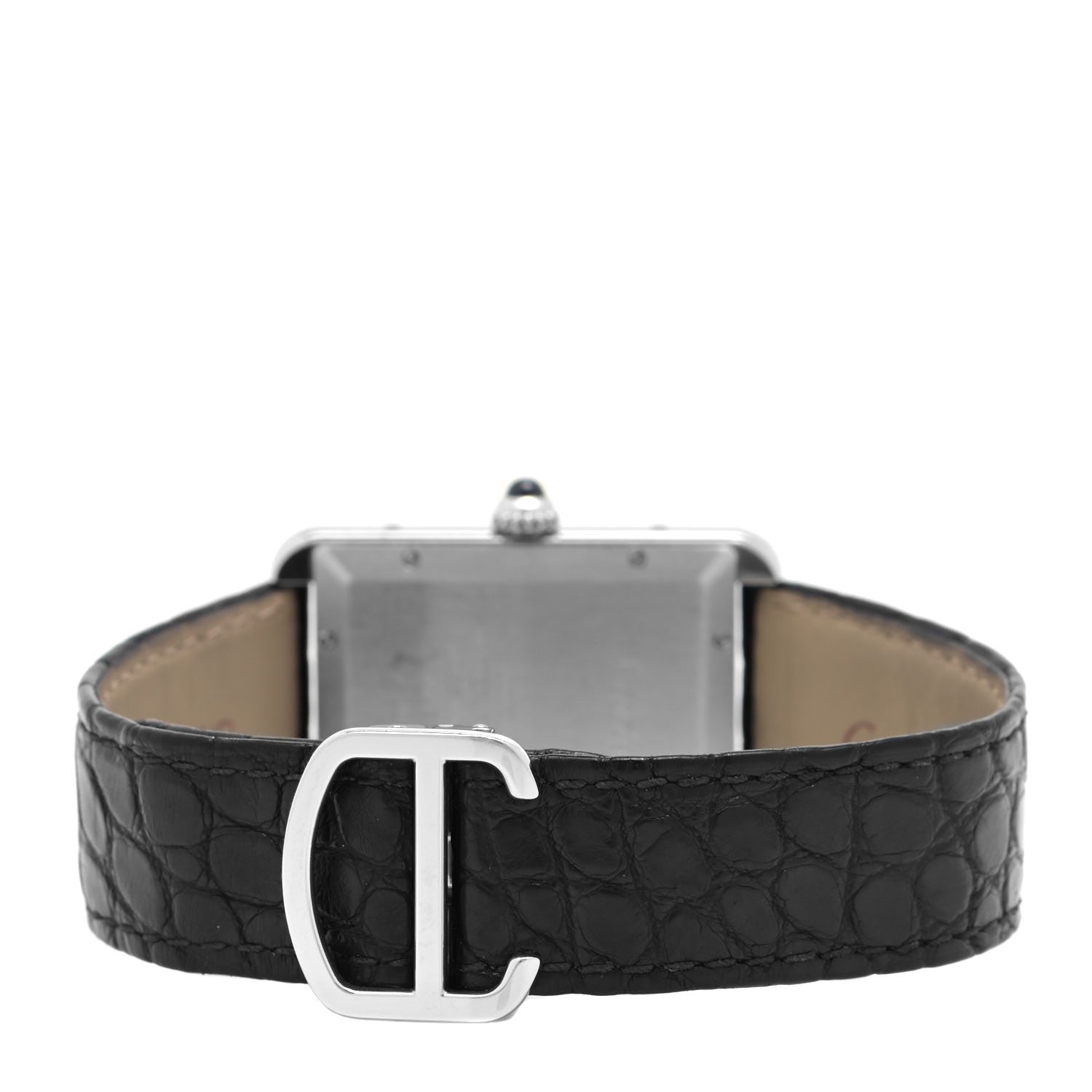 Cartier Stainless Steel Alligator 31mm Tank Solo Automatic Watch 3 of 4