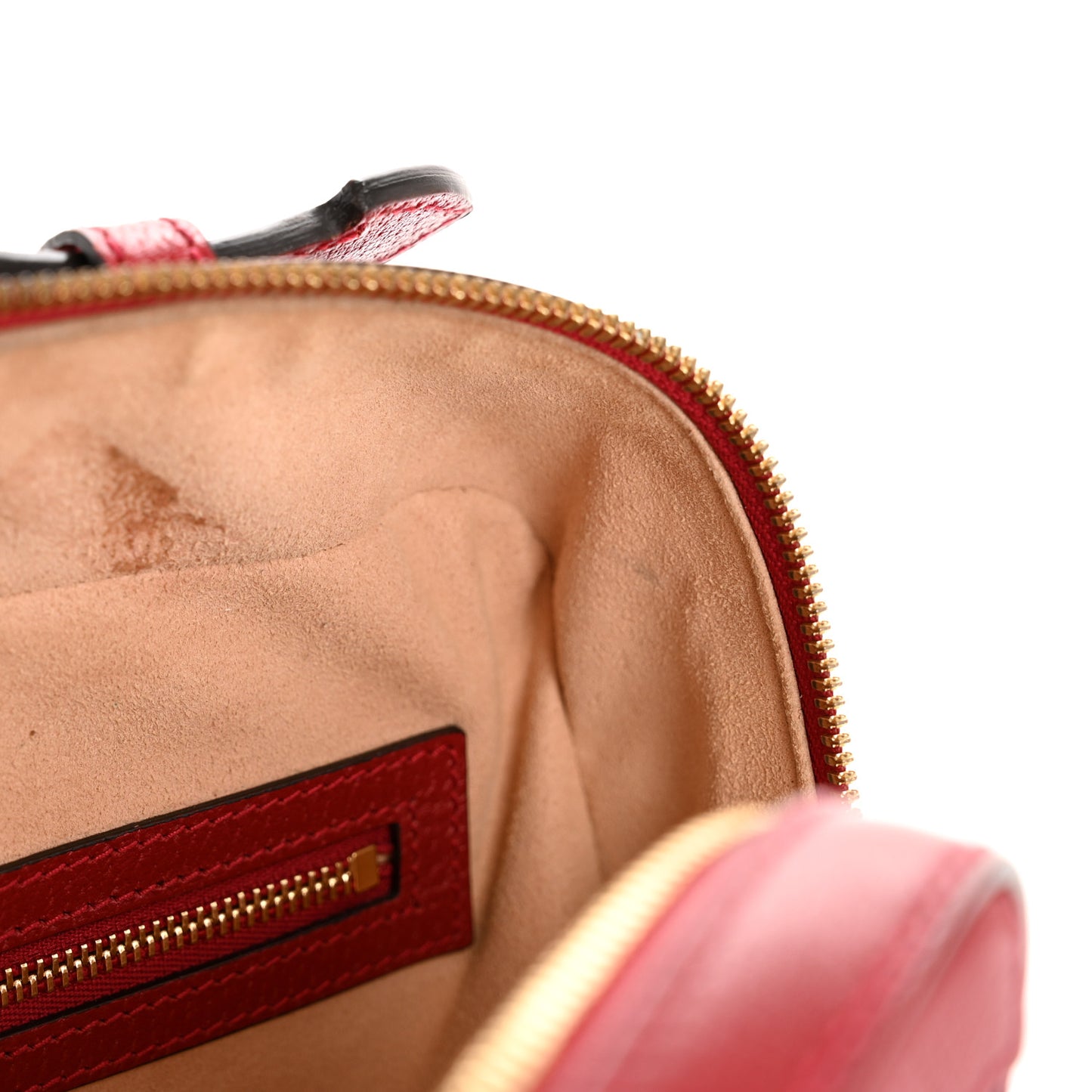 GG Supreme Monogram Flora Web Small Ophidia Top Handle Shoulder Bag Hibiscus Red