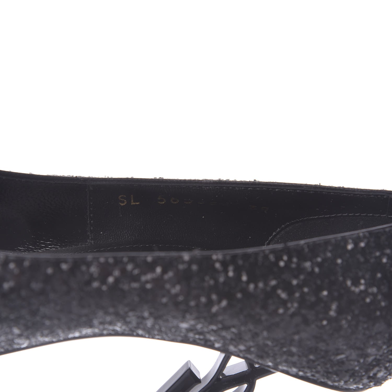 Saint Laurent Glitter Opyum 100 Pumps 38 Black 9 of 11