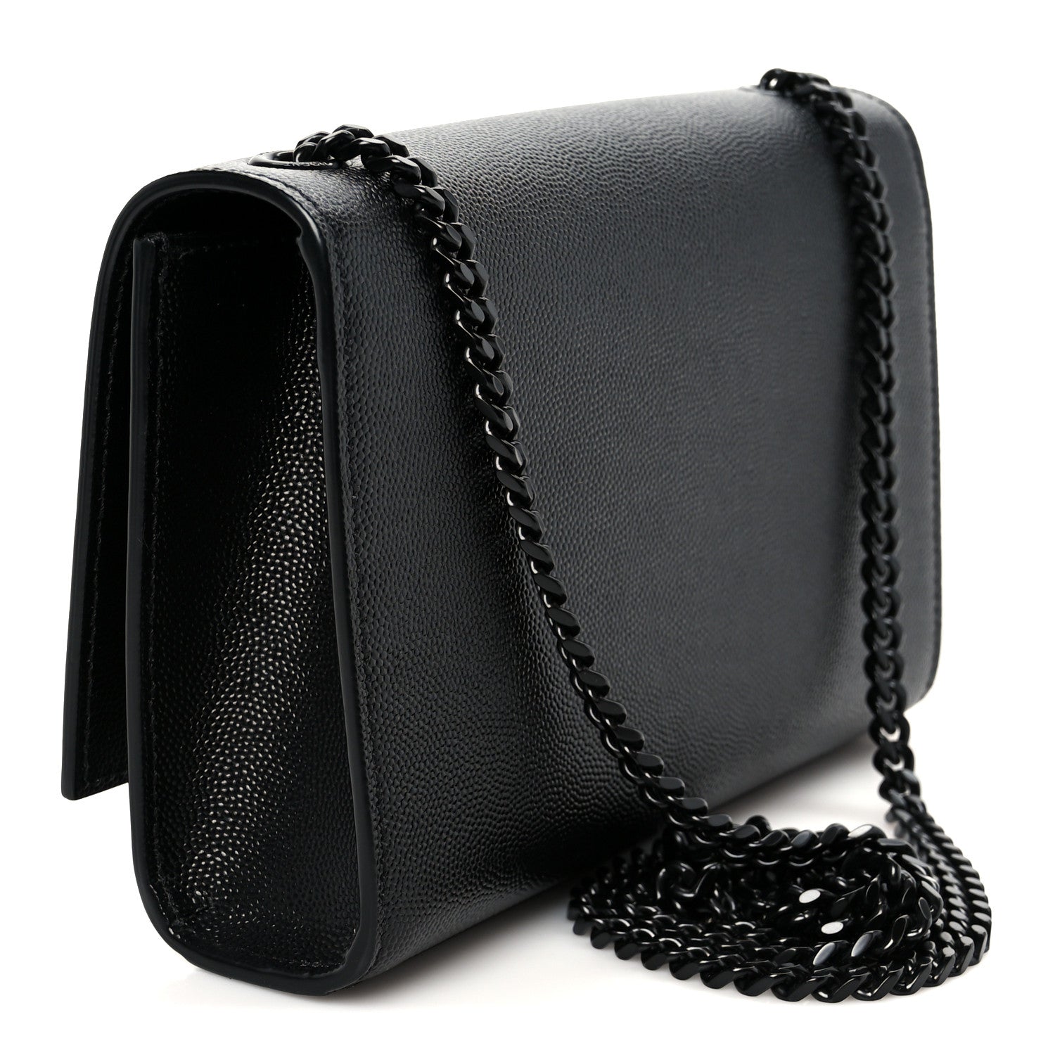 Saint Laurent Grain De Poudre Small Monogram Monochrome Kate Satchel Black 3 of 11