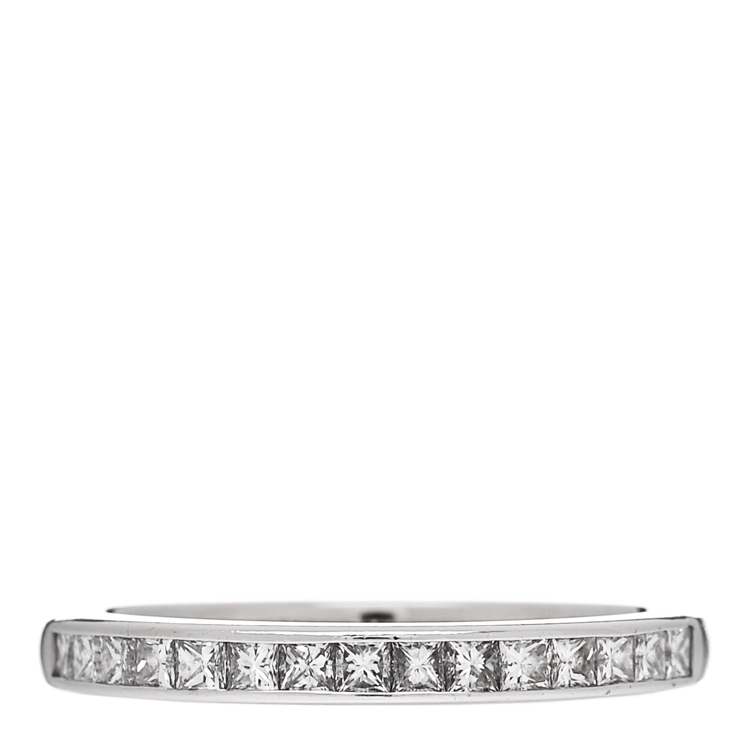 Tiffany Platinum Diamond .39ctw Princess Cut Half Circle Eternity Band Ring 53 6.5 1 of 4