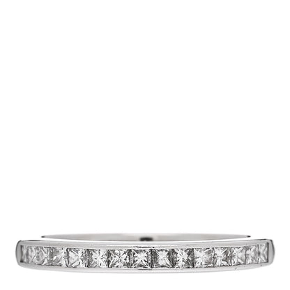 Tiffany Platinum Diamond .39ctw Princess Cut Half Circle Eternity Band Ring 53 6.5 1 of 4