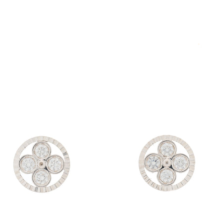Louis Vuitton 18K White Gold Diamond Blossom BB Earrings 1 of 3