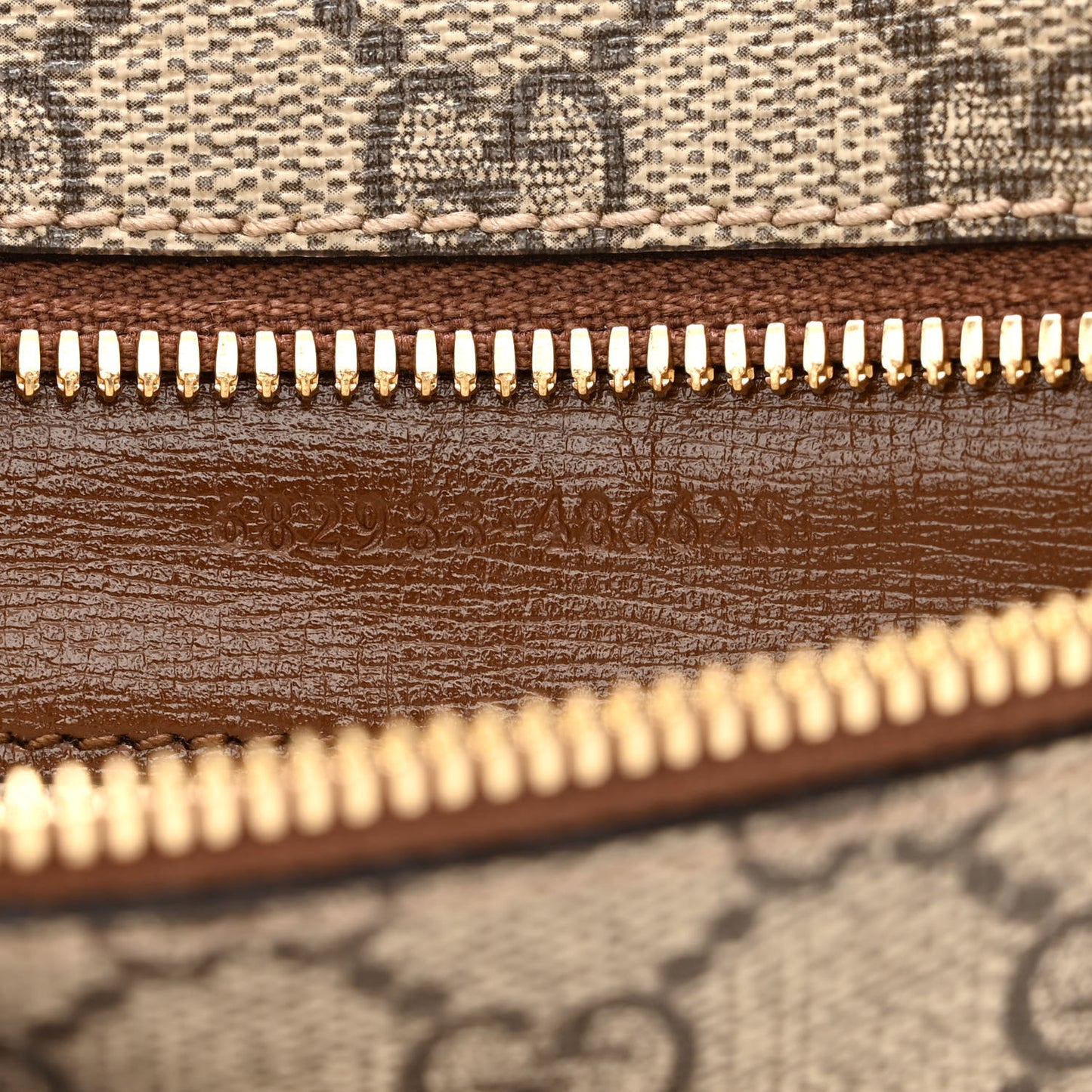GG Supreme Monogram Textured Calfskin Retro Interlocking G Belt Bag Beige Ebony Brown Sugar