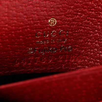 Gucci X DORAEMON Mini Vintage GG Supreme Monogram Compact Wallet Beige Cherry Red 6 of 7