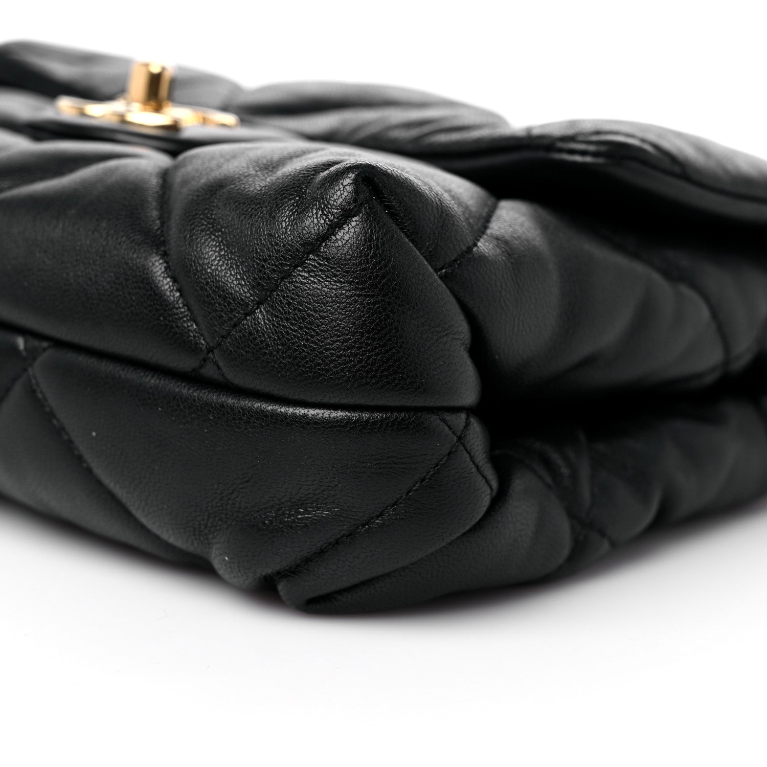 Chanel Lambskin Quilted Small Chain Top Handle Flap Black 9 of 11