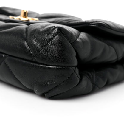Chanel Lambskin Quilted Small Chain Top Handle Flap Black 9 of 11