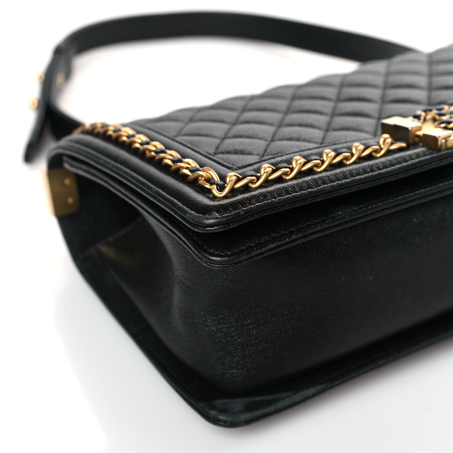 Chanel Caviar Quilted Medium Chain Around Boy Flap Black 8 of 10
