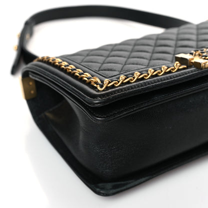 Chanel Caviar Quilted Medium Chain Around Boy Flap Black 8 of 10