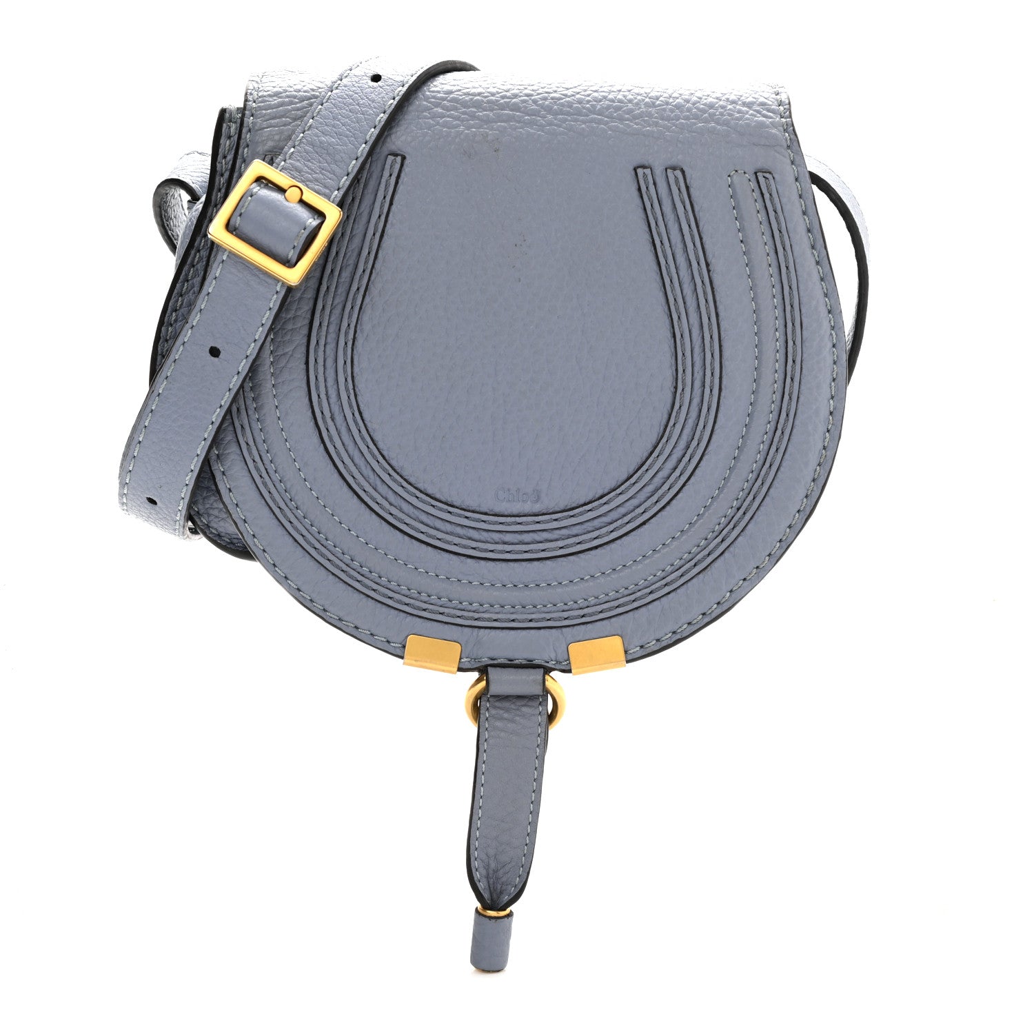 Chloe Calfskin Mini Marcie Round Crossbody Bag Washed Blue 1 of 10