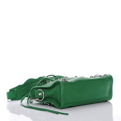 Balenciaga Agneau Silver Metallic Edge Hardware Mini City Vert Emeraude 4 of 7