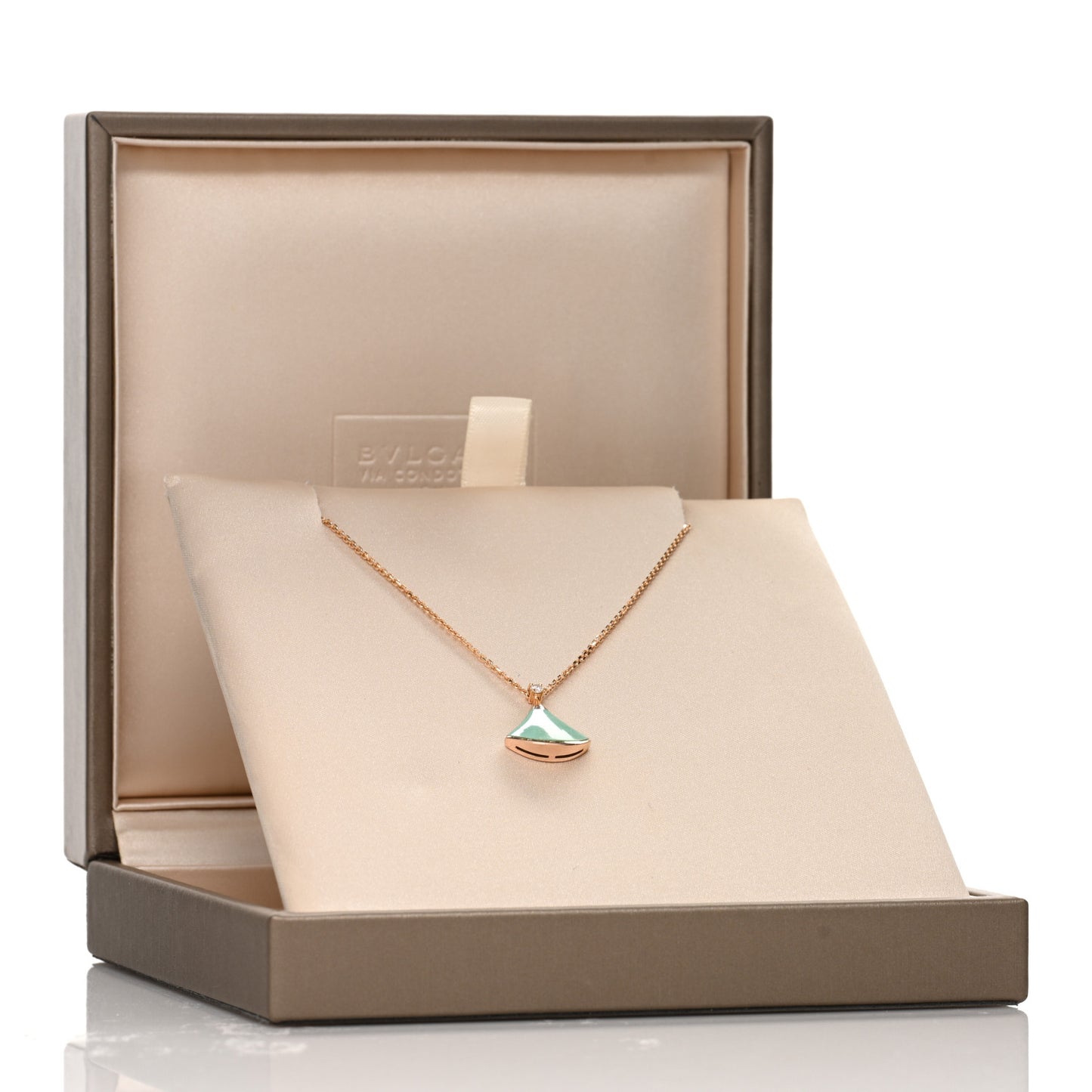 18K Rose Gold Diamond Turquoise Divas' Dream Pendant Necklace