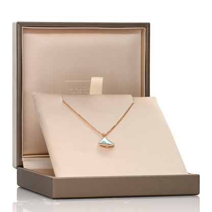 Bulgari 18K Rose Gold Diamond Turquoise Divas' Dream Pendant Necklace 4 of 4
