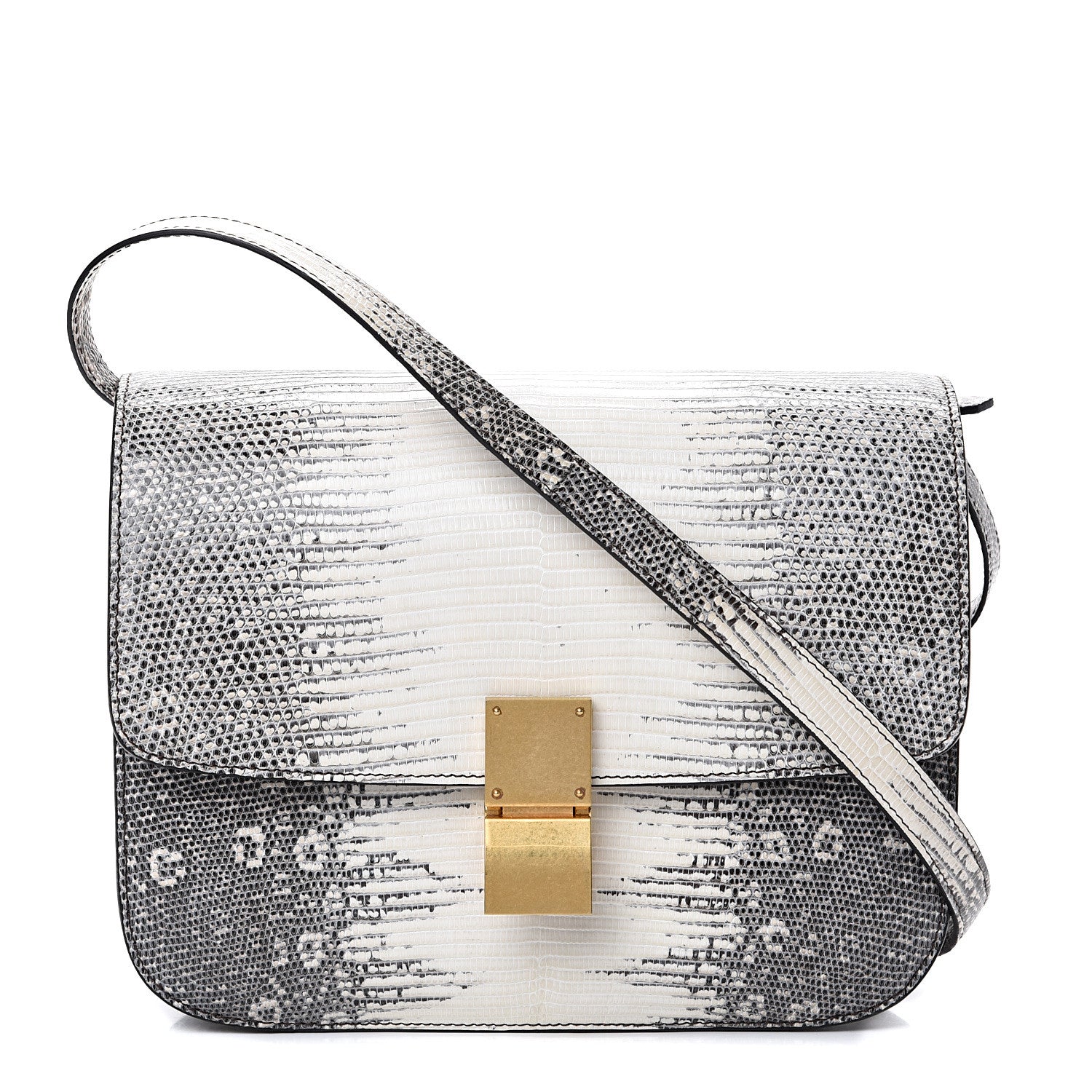 Celine Lizard Medium Classic Box Flap Bag Mineral 1 of 14
