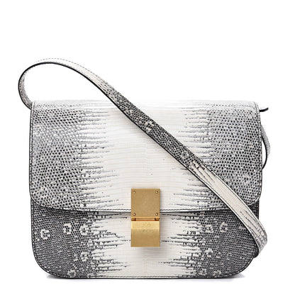 Celine Lizard Medium Classic Box Flap Bag Mineral 1 of 14