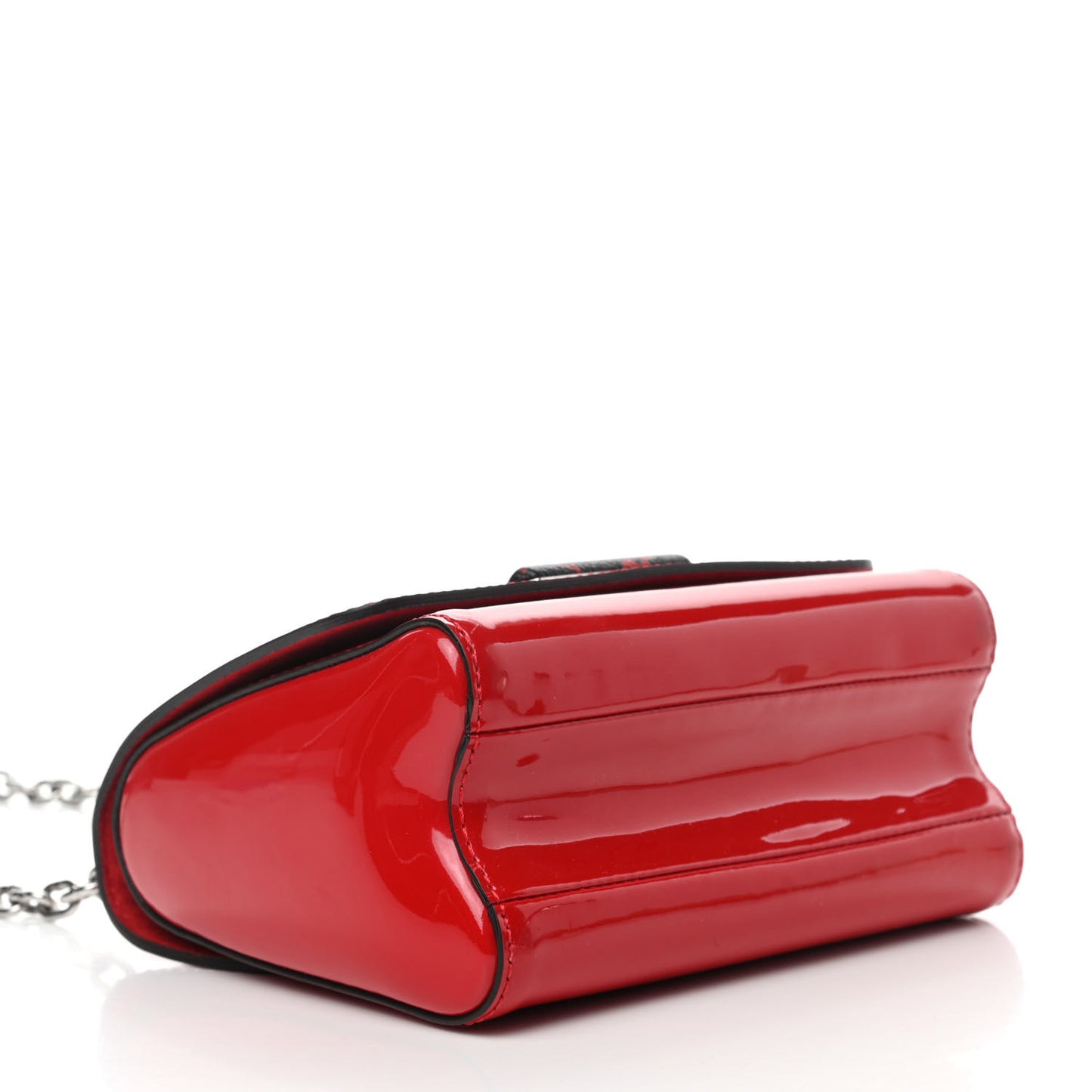 Patent Monogram Infrarouge Twist Shoulder Bag PM Coquelicot