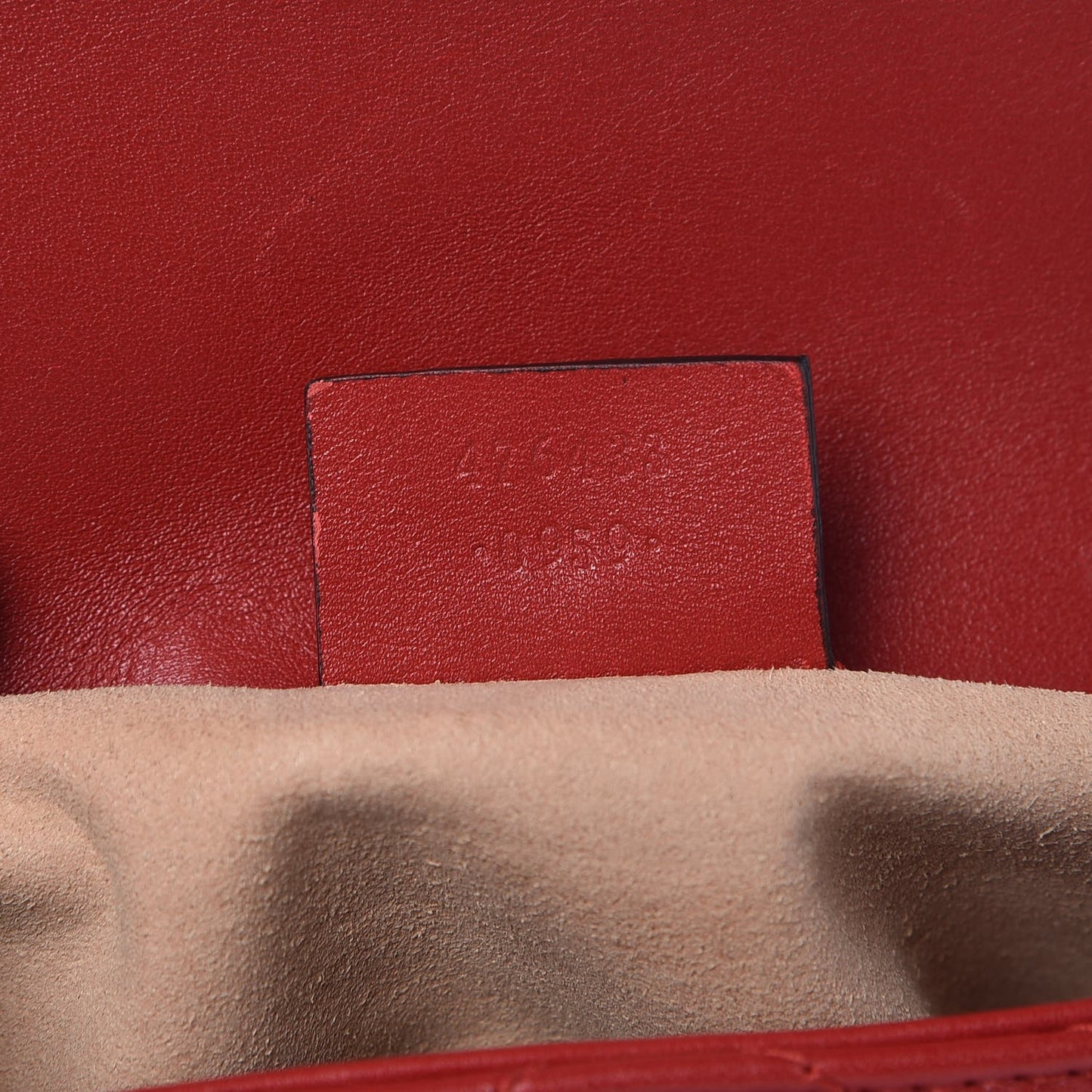 Calfskin Matelasse Super Mini GG Marmont Shoulder Bag Hibiscus Red