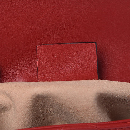 Gucci Calfskin Matelasse Super Mini GG Marmont Shoulder Bag Hibiscus Red 6 of 8
