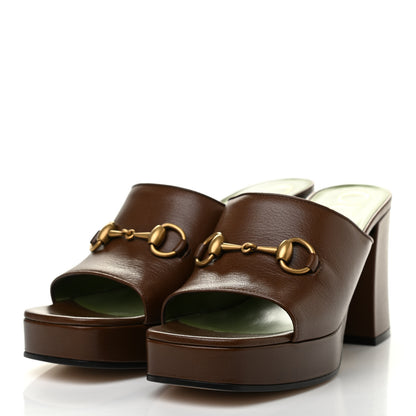 Gucci Granada Kid Houdan Platform Slide Sandals 39 Brown Sugar 3 of 10
