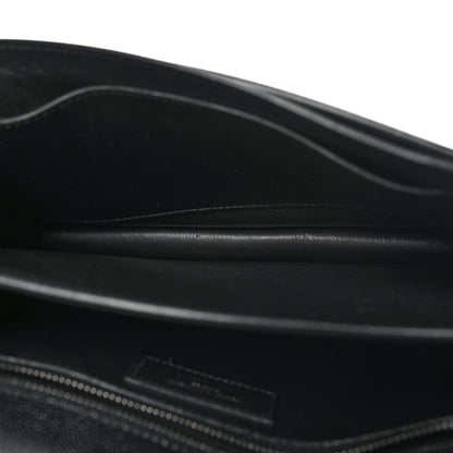 Saint Laurent Grain De Poudre Monogram Cassandra Clasp Bag Black 6 of 11