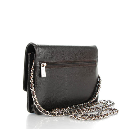Chanel Caviar Timeless CC Wallet On Chain WOC Dark Brown 3 of 9